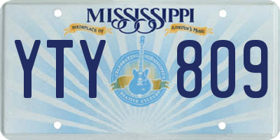 MS license plate YTY809