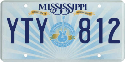 MS license plate YTY812