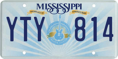 MS license plate YTY814