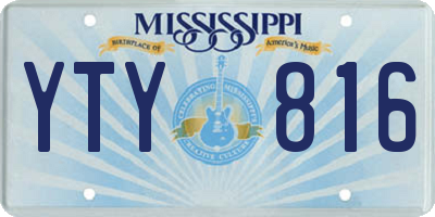 MS license plate YTY816