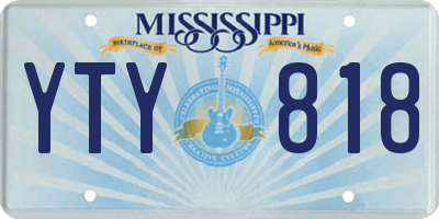 MS license plate YTY818