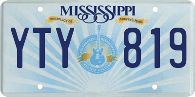 MS license plate YTY819