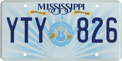 MS license plate YTY826