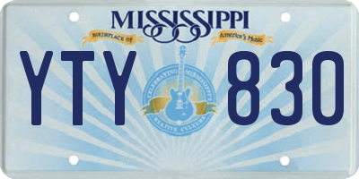 MS license plate YTY830