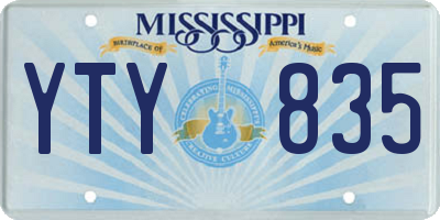 MS license plate YTY835