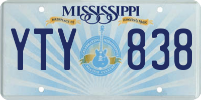 MS license plate YTY838