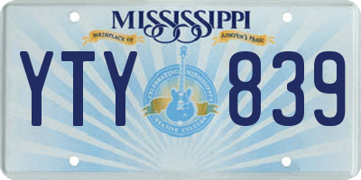 MS license plate YTY839