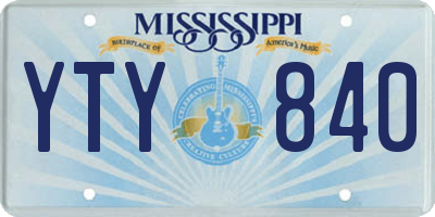MS license plate YTY840