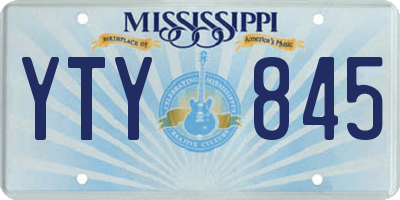 MS license plate YTY845
