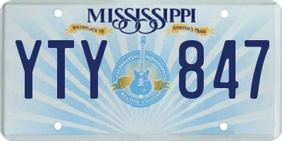 MS license plate YTY847
