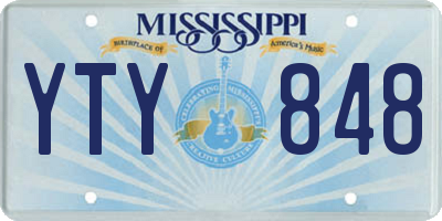 MS license plate YTY848