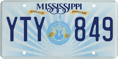 MS license plate YTY849