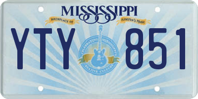 MS license plate YTY851