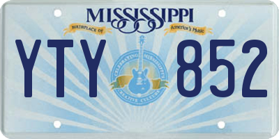 MS license plate YTY852