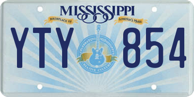 MS license plate YTY854