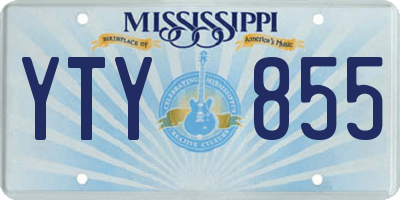 MS license plate YTY855