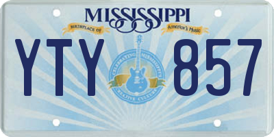 MS license plate YTY857