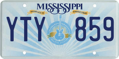 MS license plate YTY859