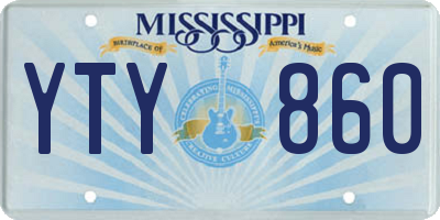 MS license plate YTY860