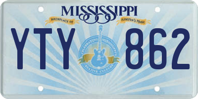 MS license plate YTY862