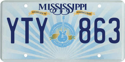 MS license plate YTY863