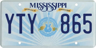 MS license plate YTY865