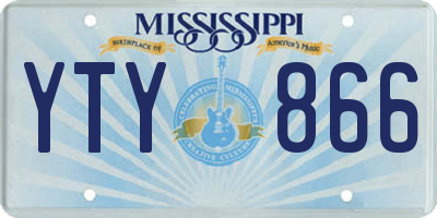 MS license plate YTY866