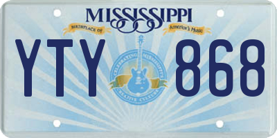 MS license plate YTY868