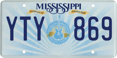 MS license plate YTY869
