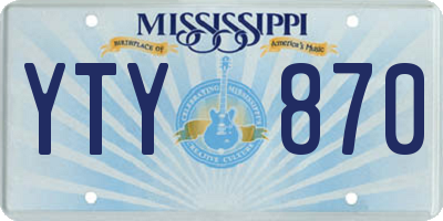 MS license plate YTY870