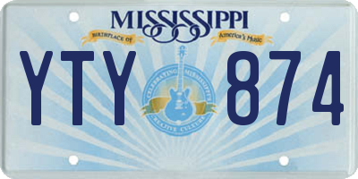 MS license plate YTY874