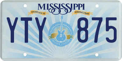 MS license plate YTY875