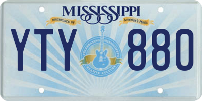 MS license plate YTY880
