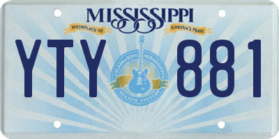 MS license plate YTY881