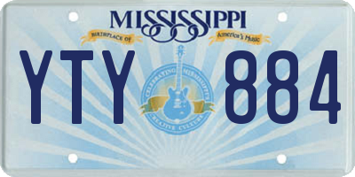 MS license plate YTY884