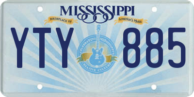 MS license plate YTY885