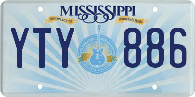 MS license plate YTY886