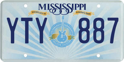 MS license plate YTY887