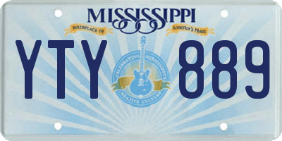 MS license plate YTY889