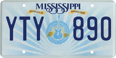 MS license plate YTY890