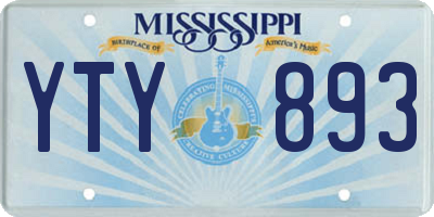 MS license plate YTY893