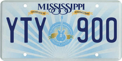 MS license plate YTY900