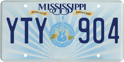 MS license plate YTY904