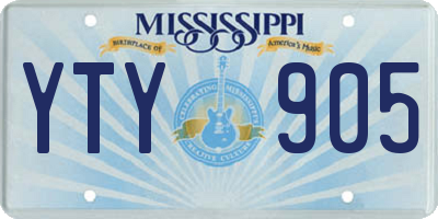 MS license plate YTY905