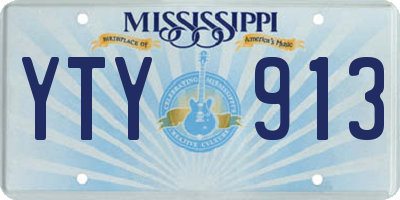 MS license plate YTY913