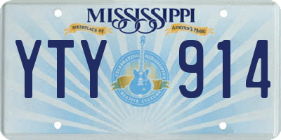 MS license plate YTY914