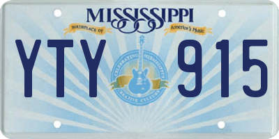 MS license plate YTY915