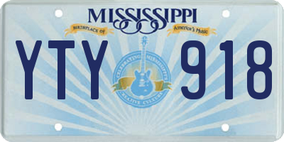 MS license plate YTY918