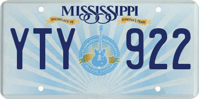 MS license plate YTY922