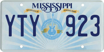 MS license plate YTY923